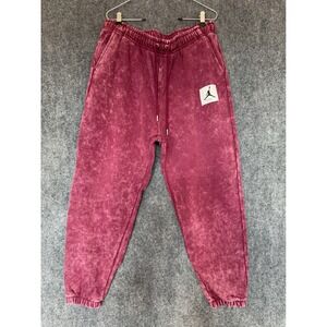 Jordan Men Acid Wash Joggers Sweatpants Crimson Red Logo Flight Size XL